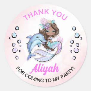 Under the Sea Mermaid Themed Classic Round Sticker