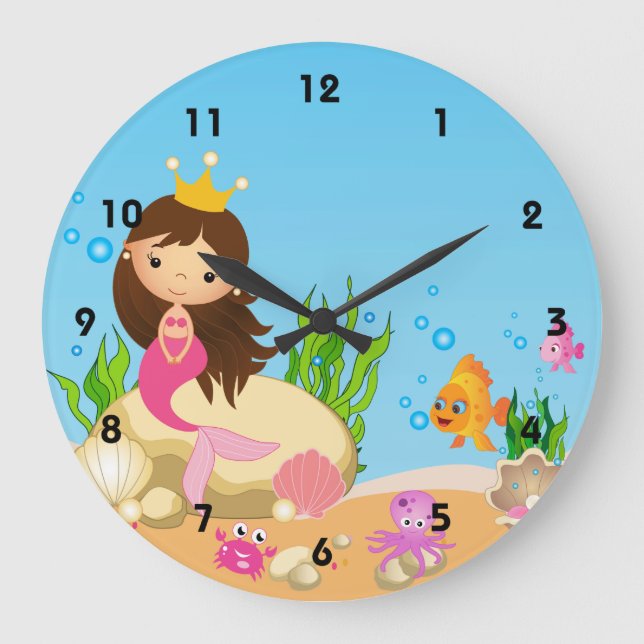 Under the Sea Mermaid Wall Clocks (Front)