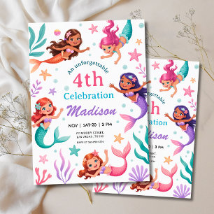 Under the Sea Mermaids Birthday Invitation