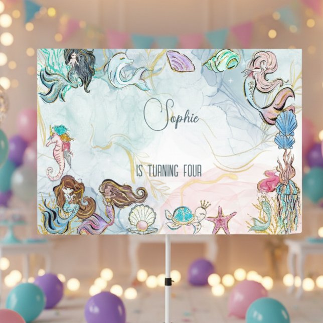 Under the sea Mermaids kids birthday Banner (Creator Uploaded)