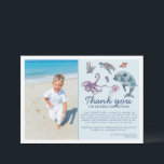 Under the Sea Modern Kids Photo Birthday Thank You Card<br><div class="desc">Under the Sea Modern Kids Photo Birthday Thank You Card</div>