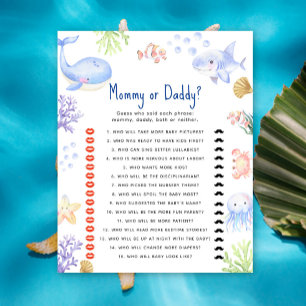 Under the sea - mummy or daddy baby shower game