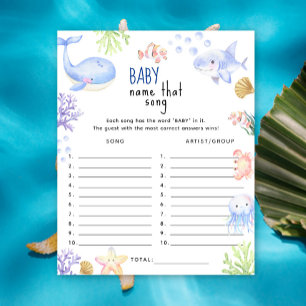 Under the sea Name that song baby shower game