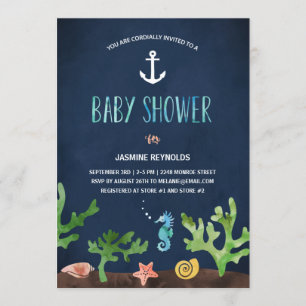 Under the Sea   Nautical Baby Shower Invitation