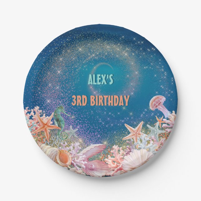 Under the Sea Nautical Birthday Party Paper Plate (Front)