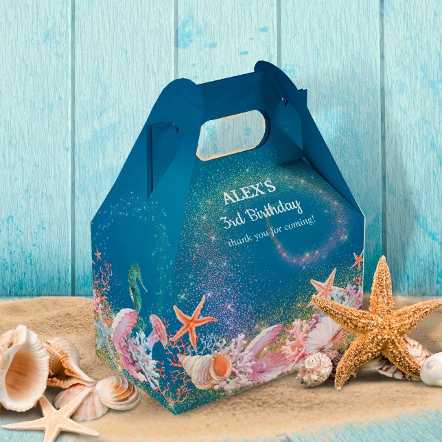 Under the Sea Nautical Seahorse Birthday Party Favour Box (Creator Uploaded)