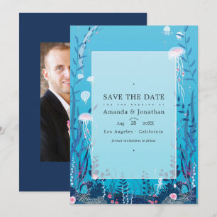 Under the Sea Nautical Wedding Photo Save The Dat Date