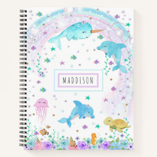 Under the Sea Notebook - Dolphin, Narwhal