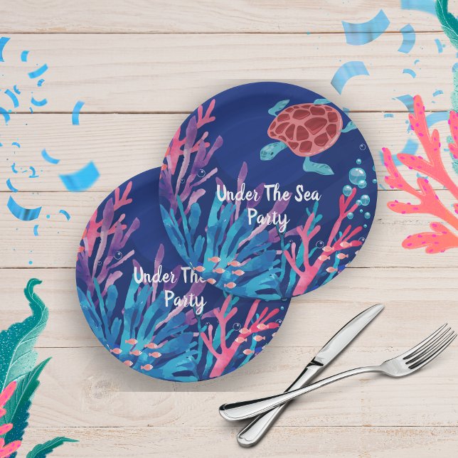 Under The Sea Ocean 1st Baby Boy Birthday  Paper Plate (Creator Uploaded)