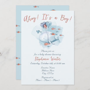 Under the Sea Ocean Ahoy It's a Boy Baby Shower Invitation