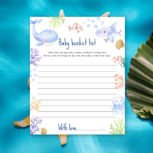 Under the sea Ocean animal Baby bucket list