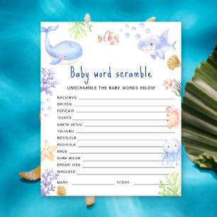 Under the sea Ocean animal Baby Word Scramble