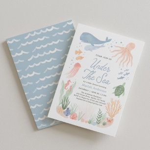 Under the Sea Ocean Animals Baby Shower Invitation