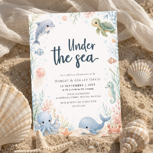 Under the Sea Ocean Animals Baby Shower Invitation