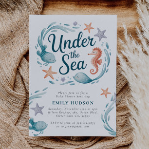 Under The Sea Ocean Animals Baby Shower Invitation