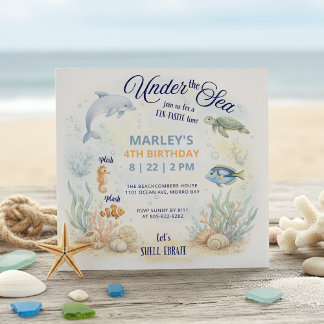 Under the Sea Ocean Animals Beach Birthday Invitation