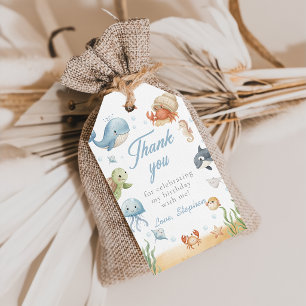 Under The Sea Ocean Animals Birthday Gift Tags