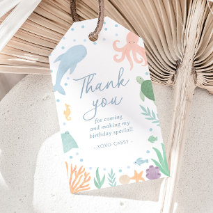 Under the Sea Ocean Animals Birthday Gift Tags