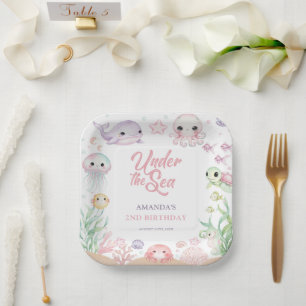 Under The Sea Ocean Animals Birthday Paper Plate