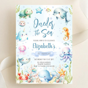 Under the Sea Ocean Animals Birthday Party Invitation
