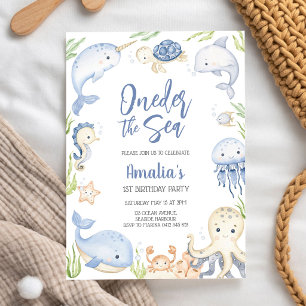 Under the Sea Ocean Animals Birthday Party Invitation