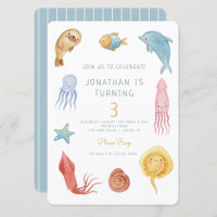 Under the Sea Ocean Animals Cute Octopus Birthday