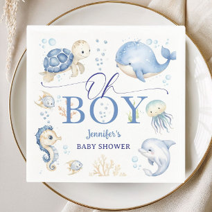 Under The Sea Ocean Baby Shower Boy Paper Napkins