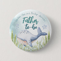 Under The Sea Ocean Baby Shower Father Button