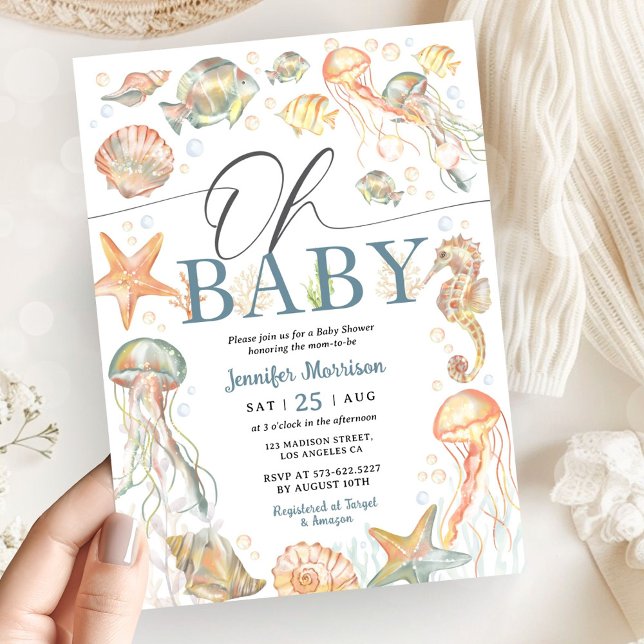 Under The Sea Ocean Baby Shower Gender Neutral Invitation (Creator Uploaded)
