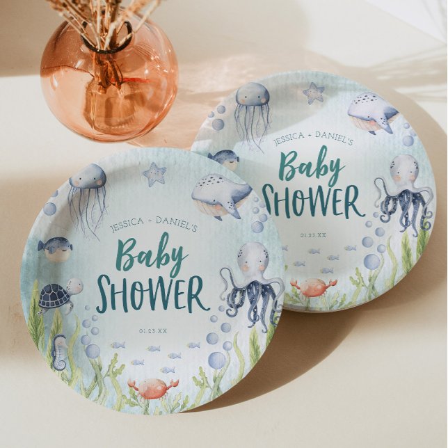 Under The Sea Ocean Baby Shower Paper Plates (Creator Uploaded)