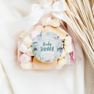 Under The Sea Ocean Baby Shower Square Stickers