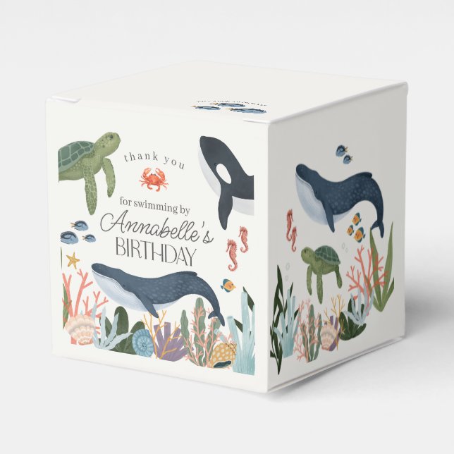 Under the Sea Ocean Birthday Party Favours Favour Box (Front Side)
