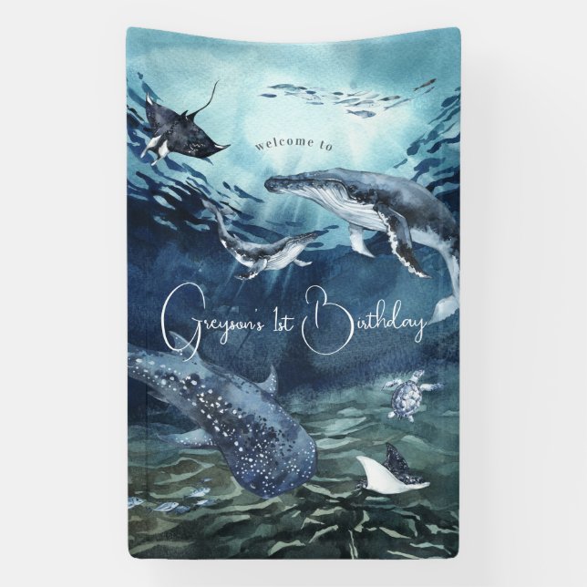 Under the Sea | Ocean Birthday Party Welcome Banner (Vertical)