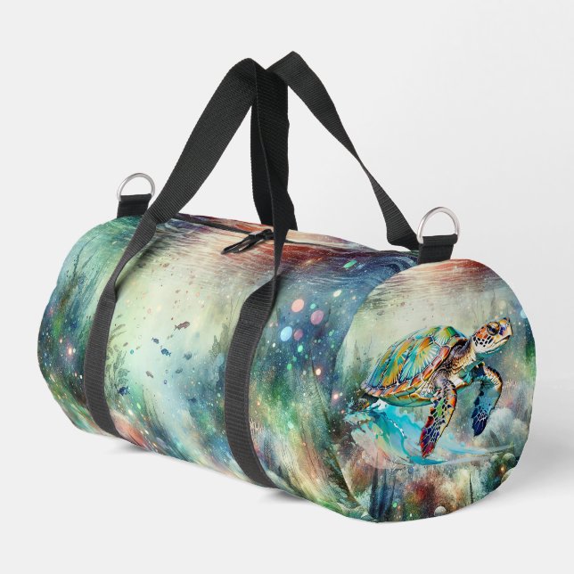 Under the Sea Ocean Small Duffel Duffle Bag (Left Corner)