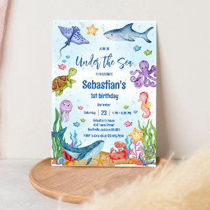Under the Sea Ocean Theme Birthday Invitation