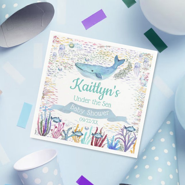 Under The Sea | Ocean Themed Baby Shower Napkin (Creator Uploaded)