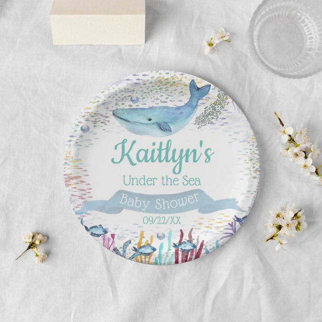 Under The Sea | Ocean Themed Baby Shower Paper Plate (Creator Uploaded)