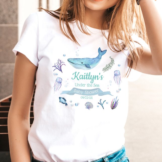 Under The Sea | Ocean Themed Baby Shower T-Shirt (Creator Uploaded)