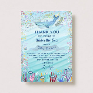 Under The Sea Ocean Themed Baby Shower Thank You Card