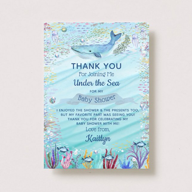 Under The Sea | Ocean Themed Baby Shower Thank You Card (Creator Uploaded)