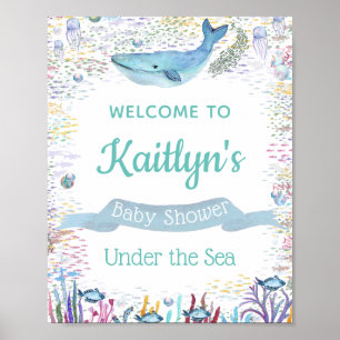Under The Sea   Ocean Themed Baby Shower Welcome Poster
