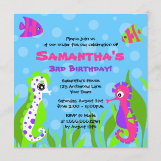 Under the Sea Ocean Themed Kids Birthday Party Invitation