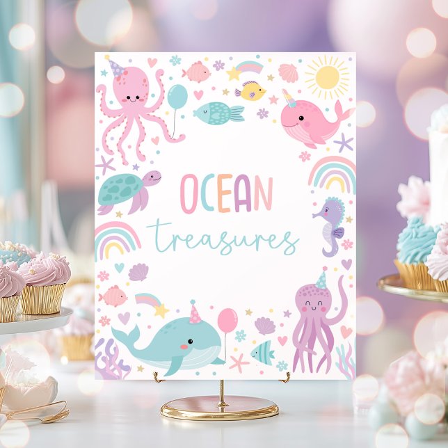Under The Sea Ocean Treasures Birthday Party Poster (Creator Uploaded)