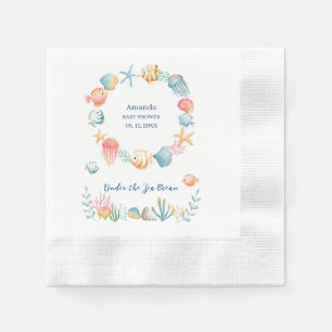Under the Sea Ocean Watercolor baby shower Napkin