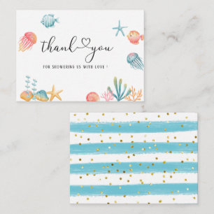Under the Sea Ocean Watercolor baby shower thank Card