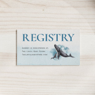  Under The Sea Ocean Whale Baby Registry Enclosure Card