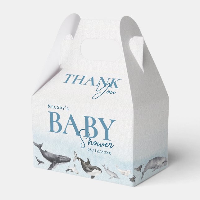 Under The Sea Ocean Whale Baby Shower Favour Box (Front Side)