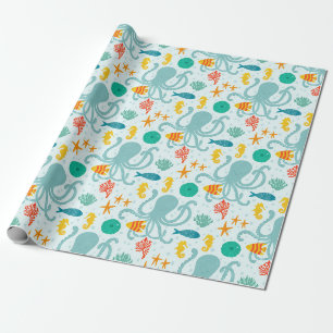 Under the Sea Octopus and Fish Wrapping Paper