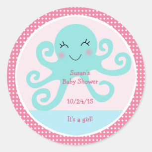 Under the Sea/Octopus Stickers/Cupcake Toppers Classic Round Sticker