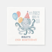 Under The Sea Octopus Watercolor Beach Birthday